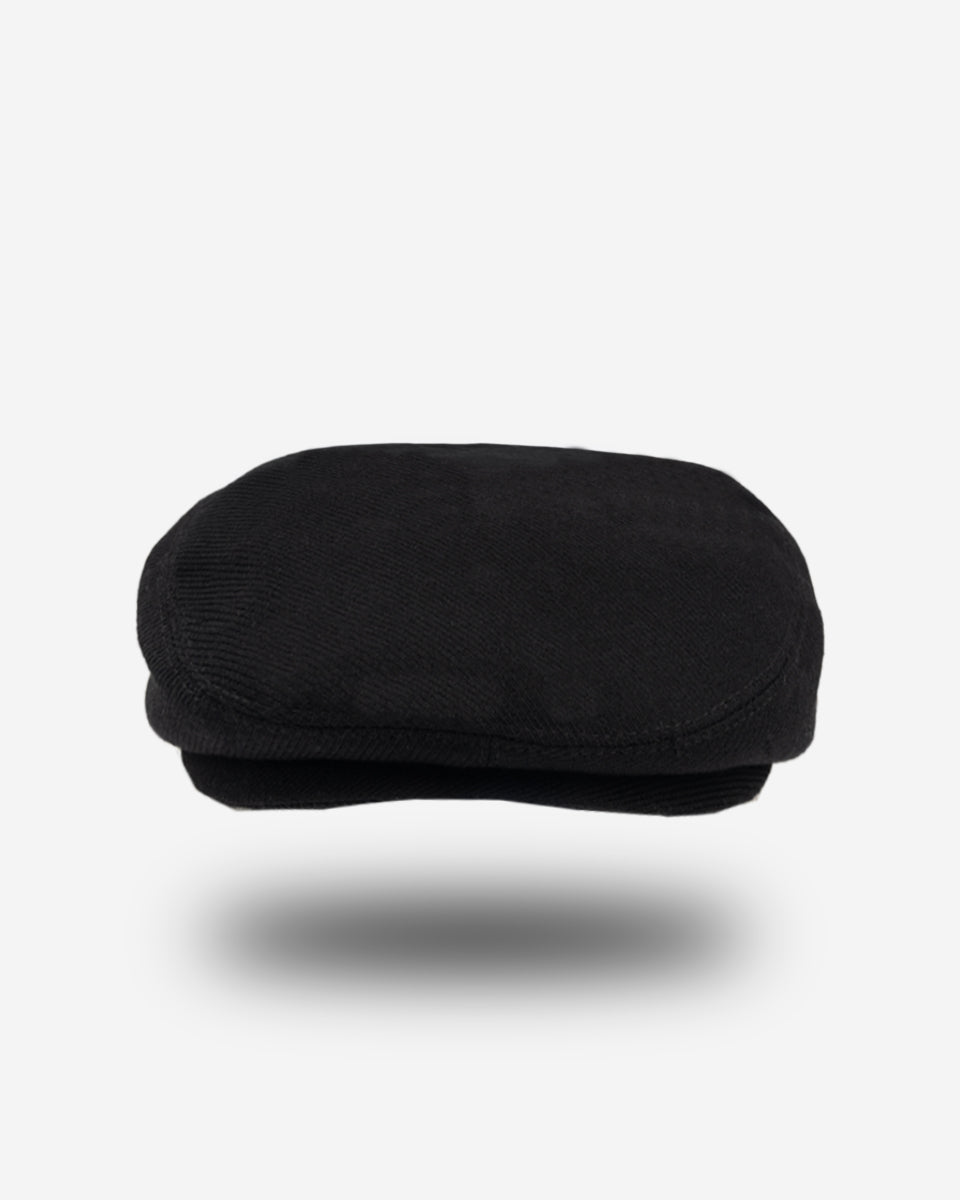 Boina de Lana para Hombre - Color Negro Acanalado