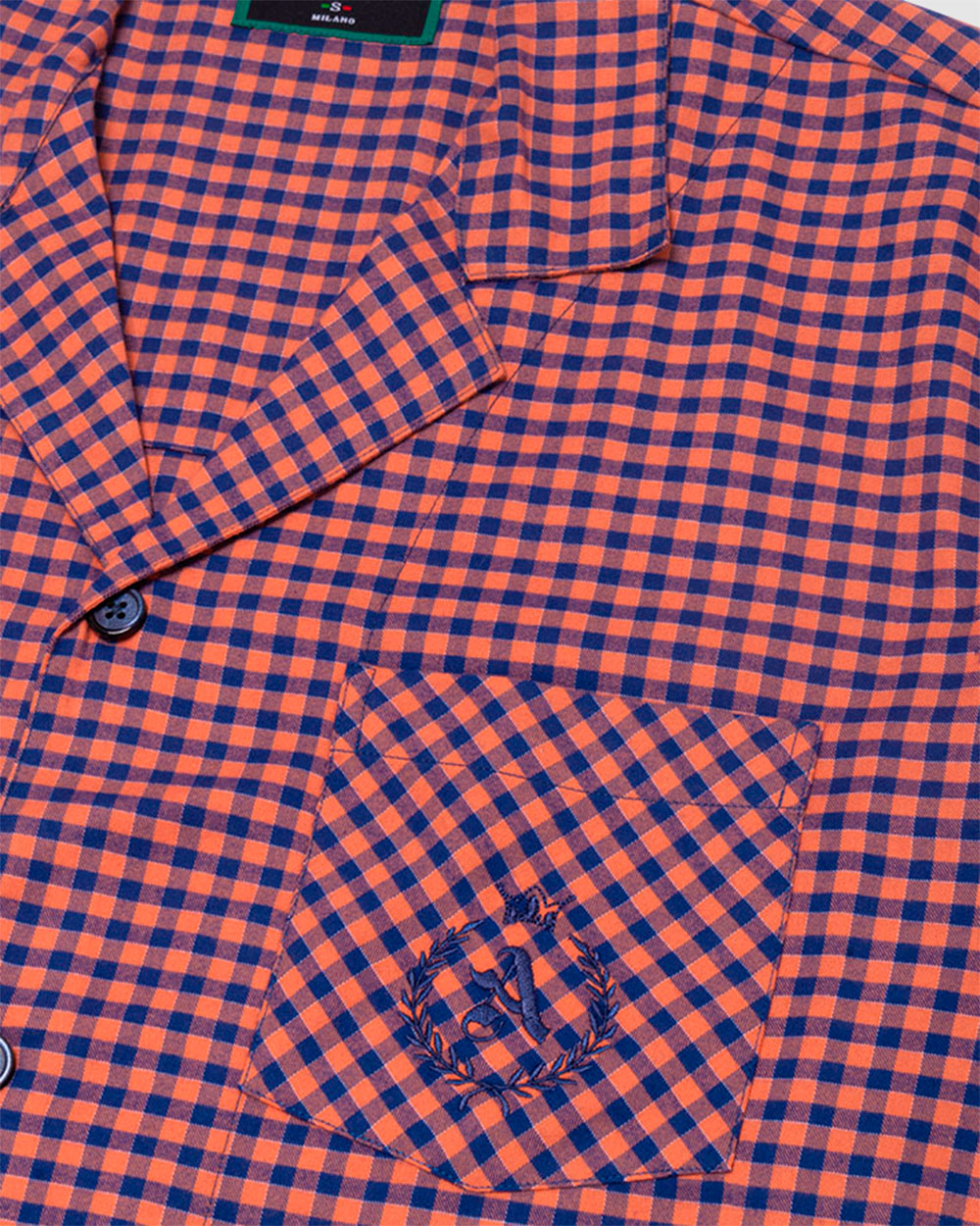 Pijama De Algodon Pima Para Hombre Color Naranja