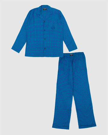 Pijama De Algodon Pima Para Hombre Color Turquesa