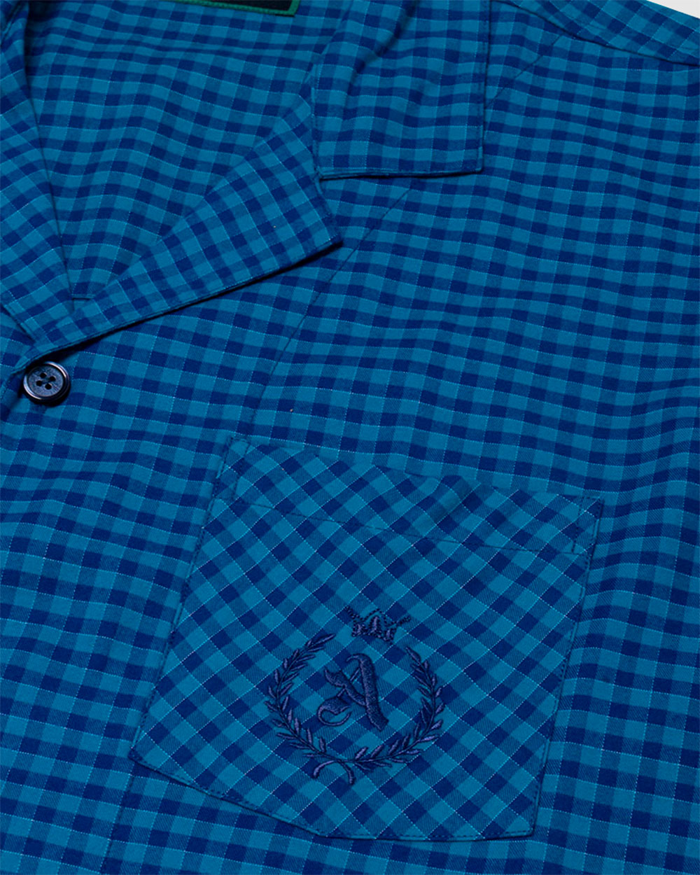 Pijama De Algodon Pima Para Hombre Color Turquesa