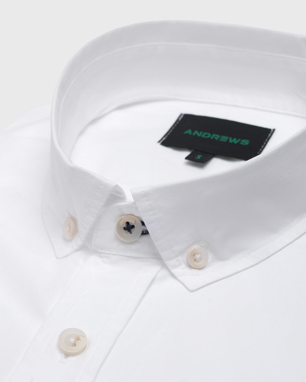 Camisa Casual Garment Dye - cuello button-down  puño simple 2 botones blanco