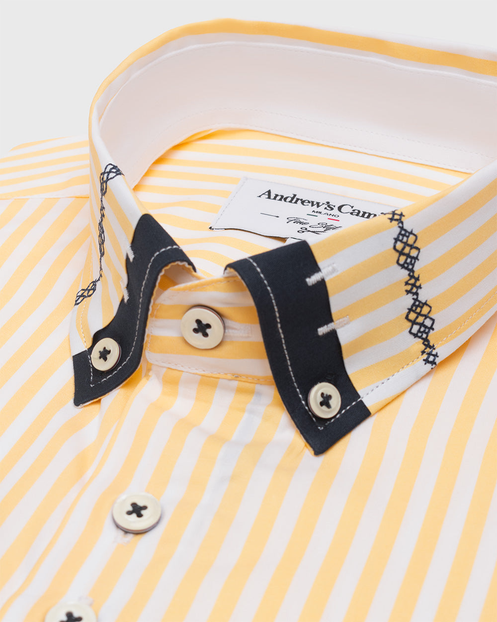Camisa Casual - cuello button-down puño simple 2 botones amarillo