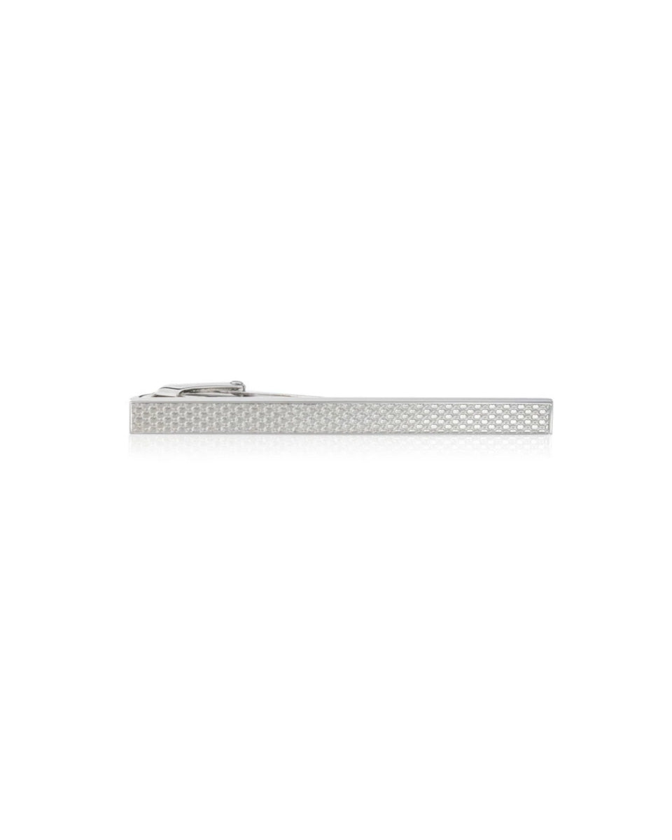 Silver Tie Clip with Textured Center
