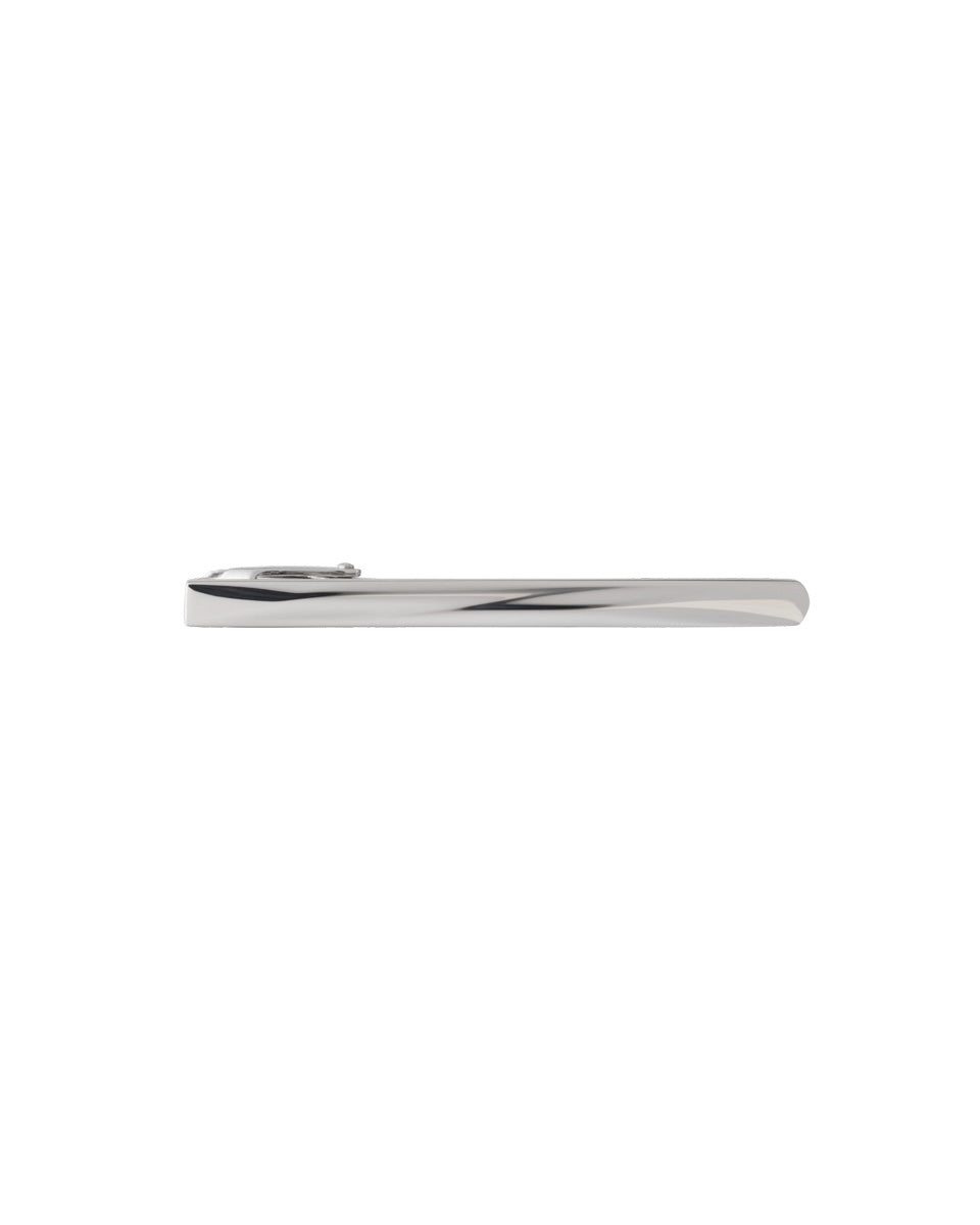 Silver Tie Clip with Textured Wavy Design