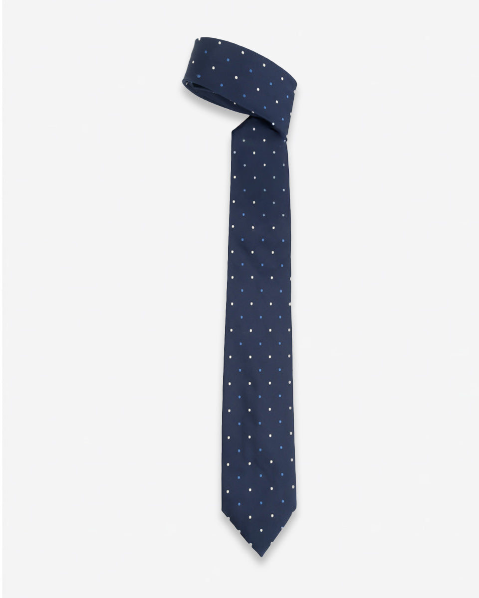 Corbata Azul con Puntos Blancos y Celestes