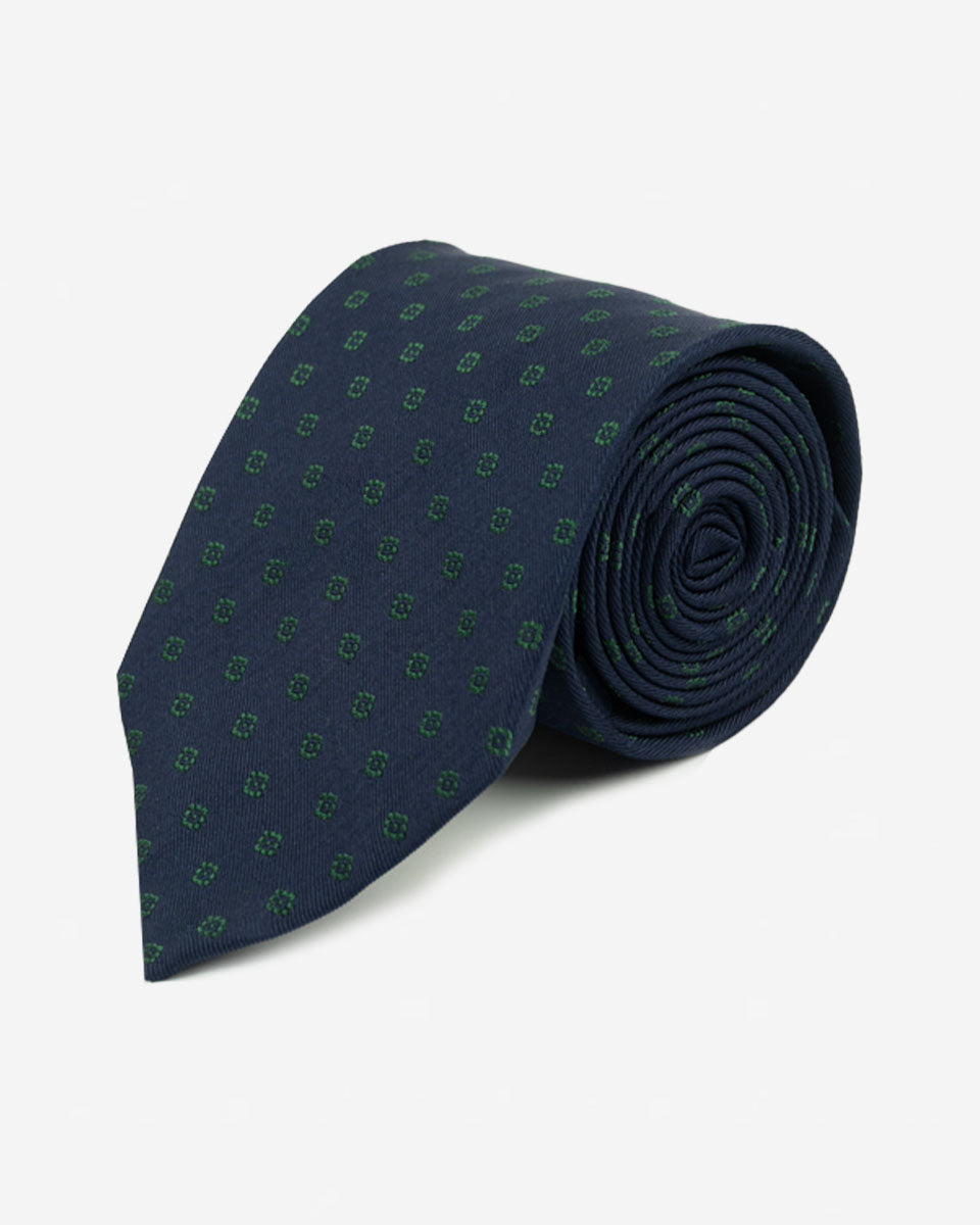 Corbata Azul con Cuadros Verdes