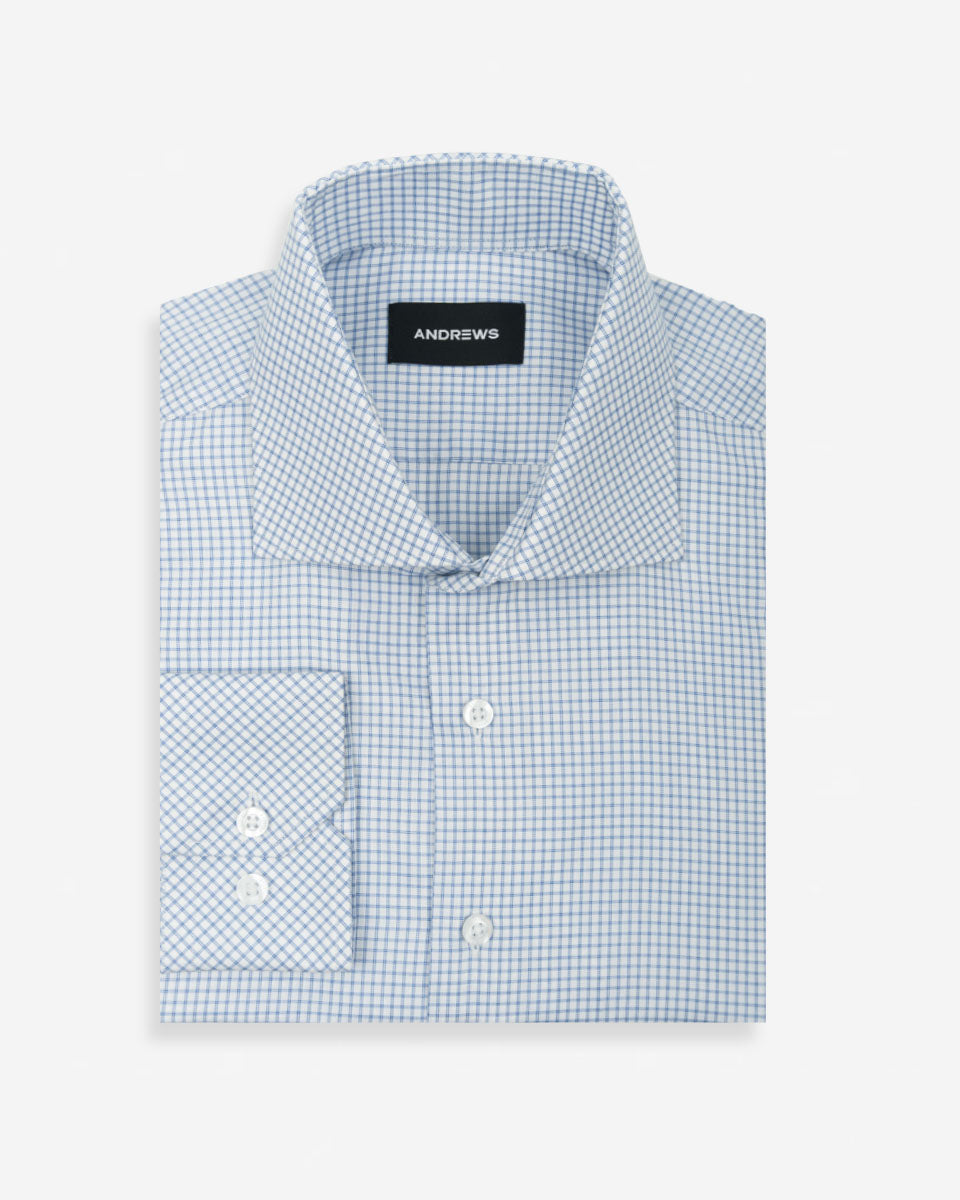 Twill Dress Shirt - Italian Collar, Double Cuff, Regular Fit, White