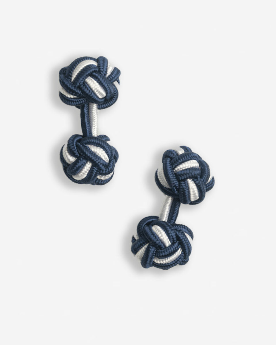 Gemelos de Seda - Azul con Gris