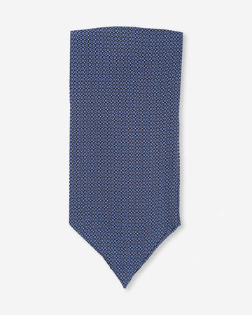 Corbatón - Ascot Azul Oscuro con Diseño Celeste