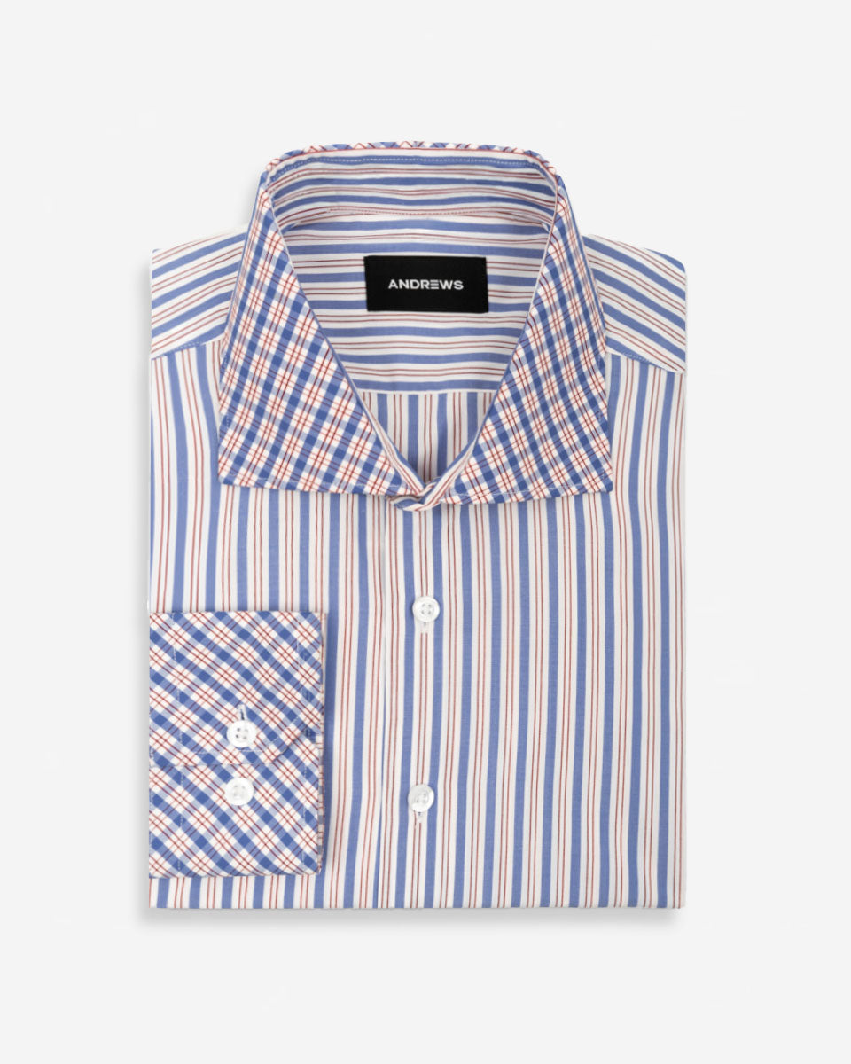 Twill Dress Shirt - Italian Collar, Double Cuff, Regular Fit, White
