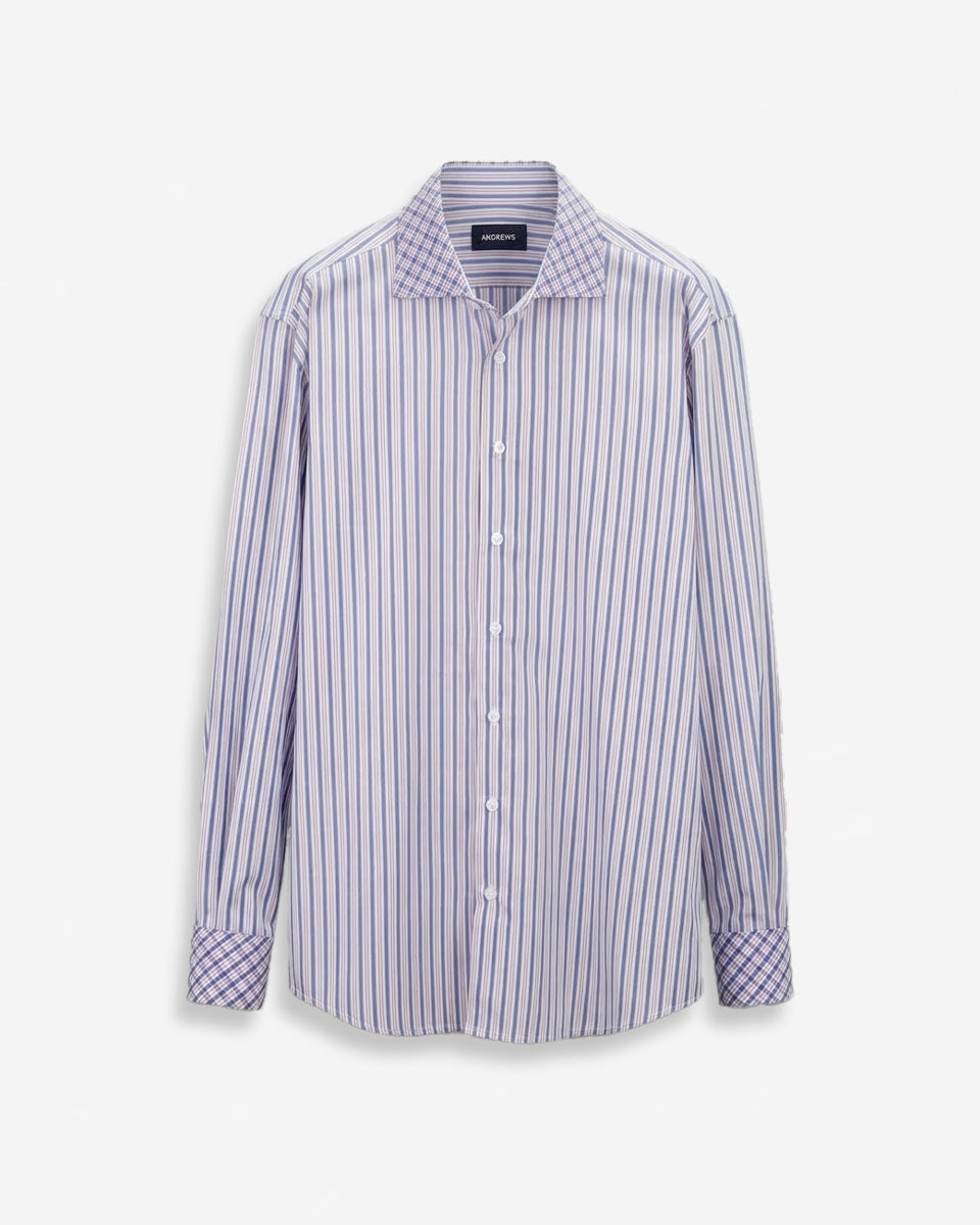 Twill Dress Shirt - Italian Collar, Double Cuff, Regular Fit, White