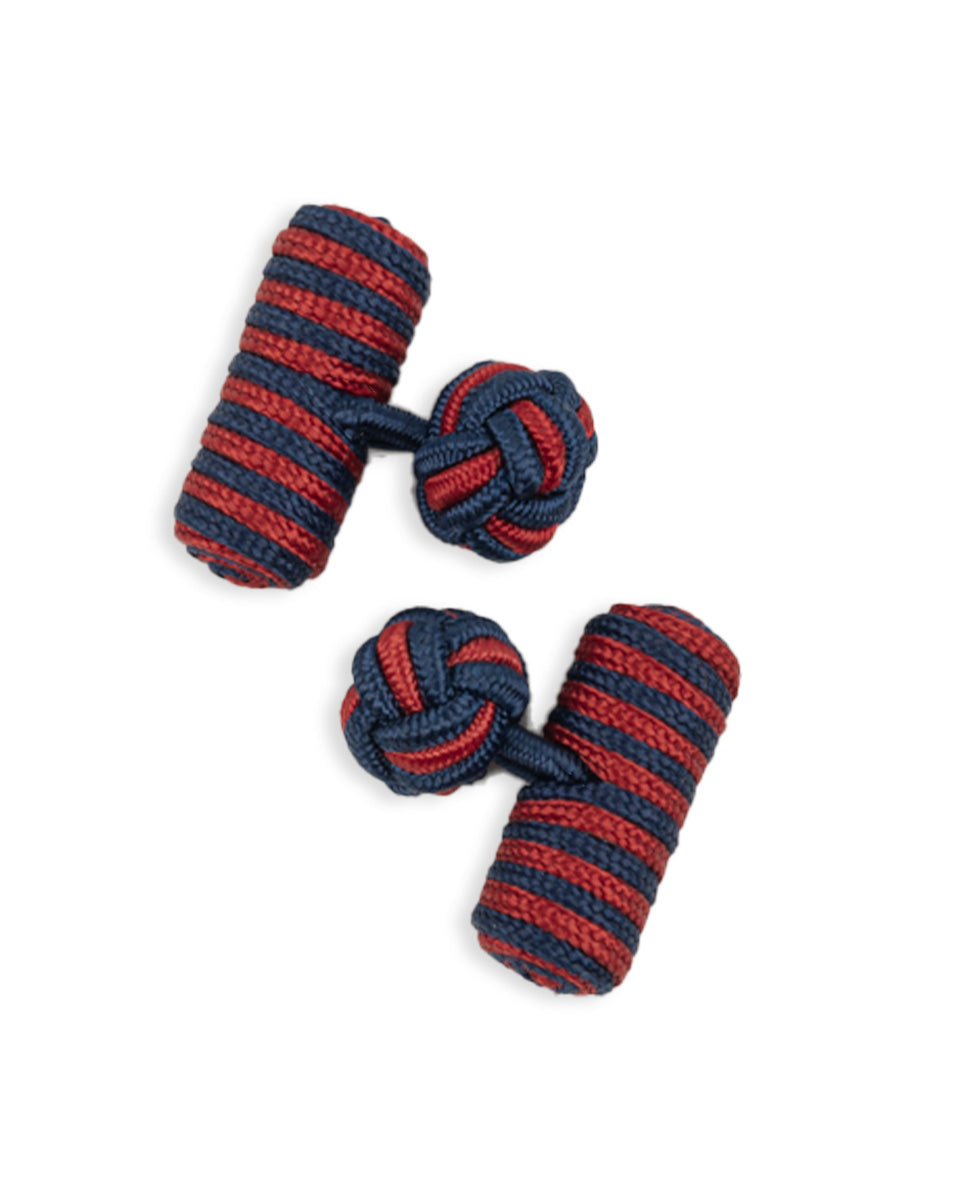 Gemelos de Seda - Azul con Rojo
