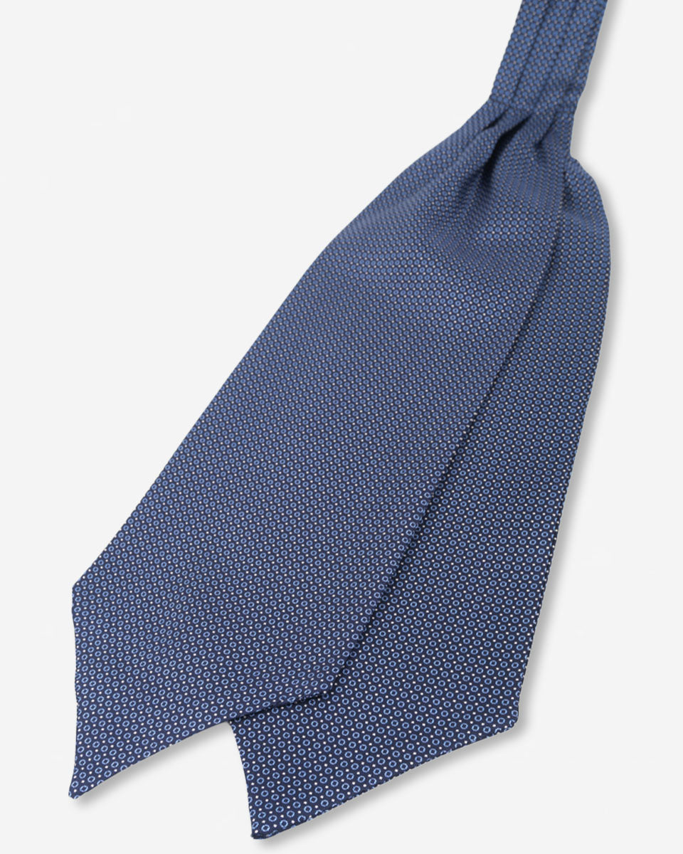 Corbatón - Ascot Azul Oscuro con Diseño Celeste