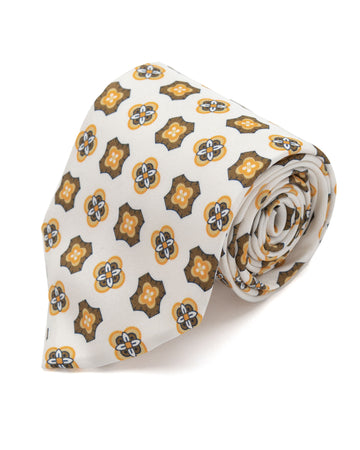 CORBATA BLANCO DISEÑOS AMARILLO