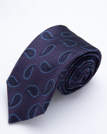 CORBATA MORADO CON DISEÑO PAISLEY
