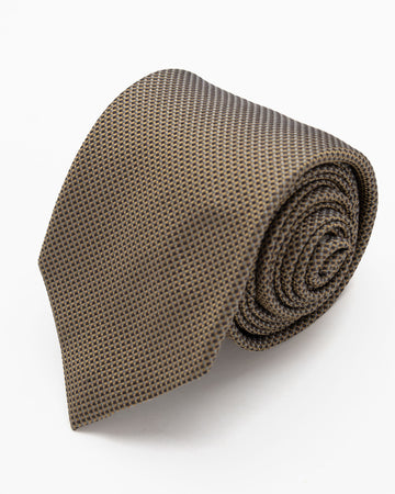 CORBATA MARRON CLARO CON DISEÑOS NEGRO