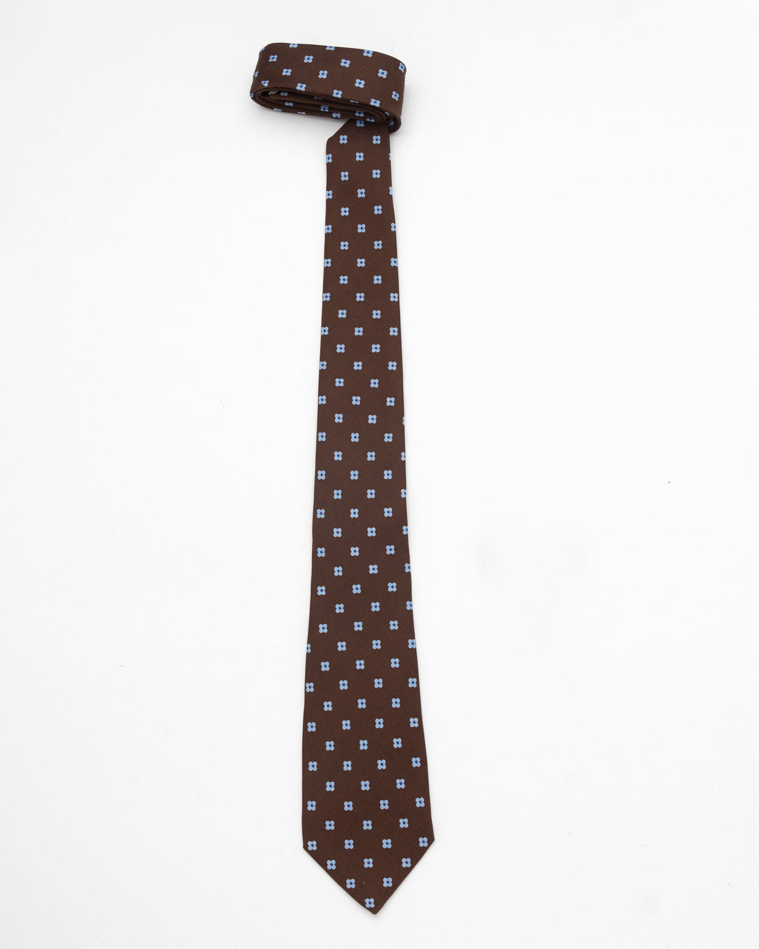 CORBATA MARRON FLORES CELESTES