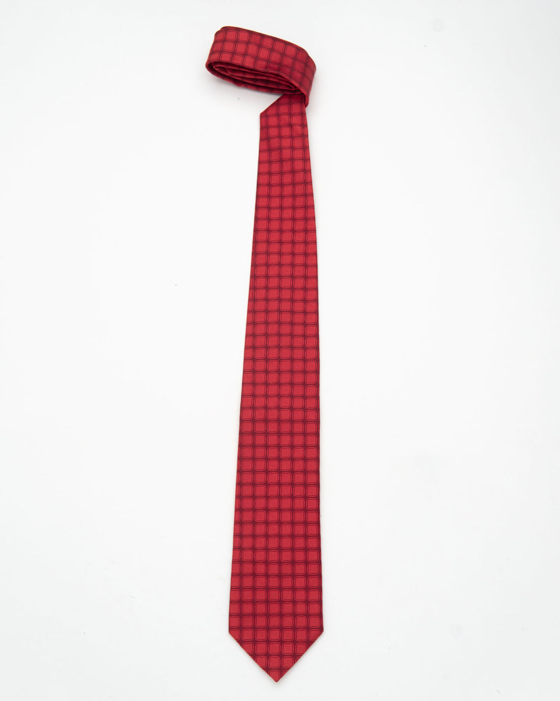 CORBATA ROJA CUADROS A TONO ROJOS