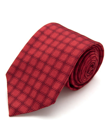 CORBATA ROJA CUADROS A TONO ROJOS