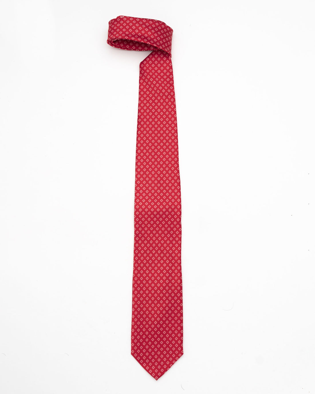 CORBATA ROJO CON DISEÑOS BLANCOS