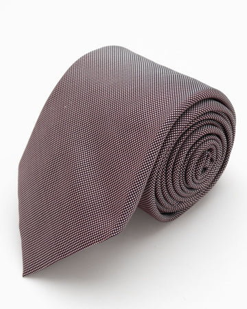 CORBATA VINO CON MICROPUNTOS GRISES