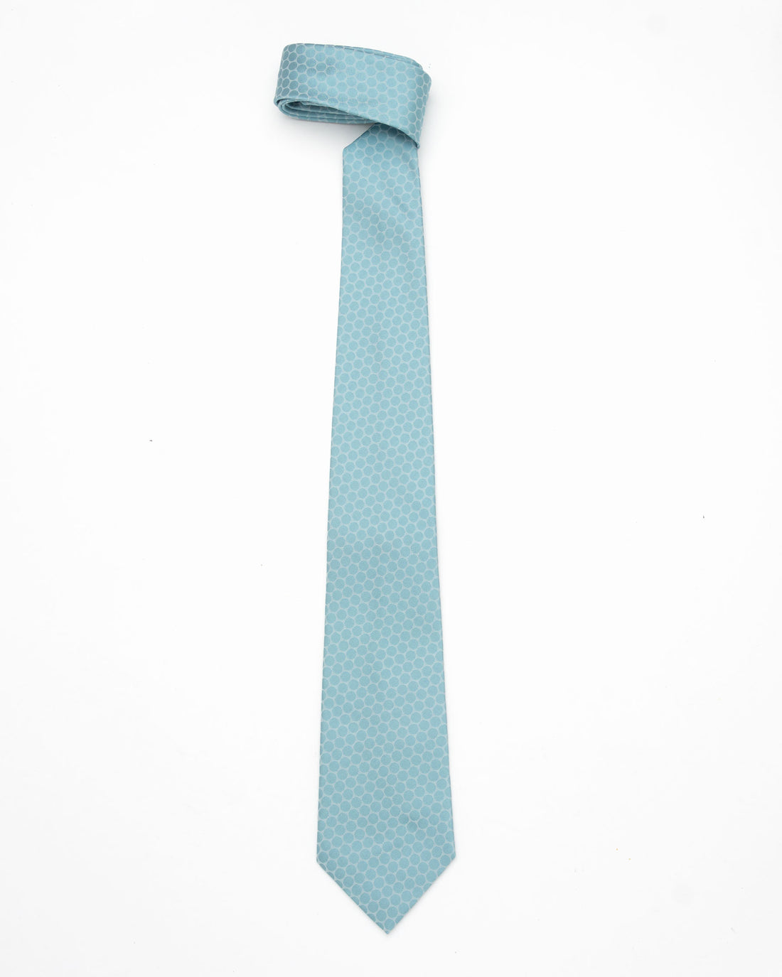 CORBATA AGUA MARINA CON DISEÑO DE CIRCULOS