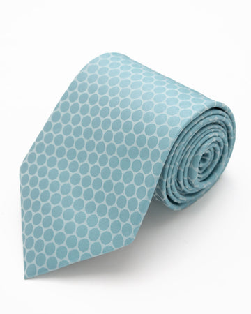 CORBATA AGUA MARINA CON DISEÑO DE CIRCULOS