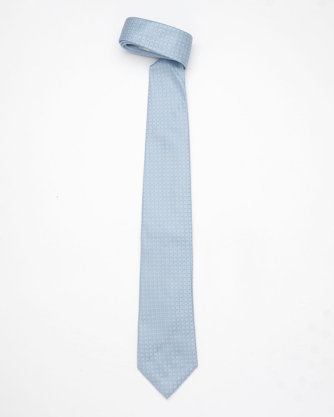 CORBATA CELESTE CON DISEÑO DE CIRCULOS BLANCO