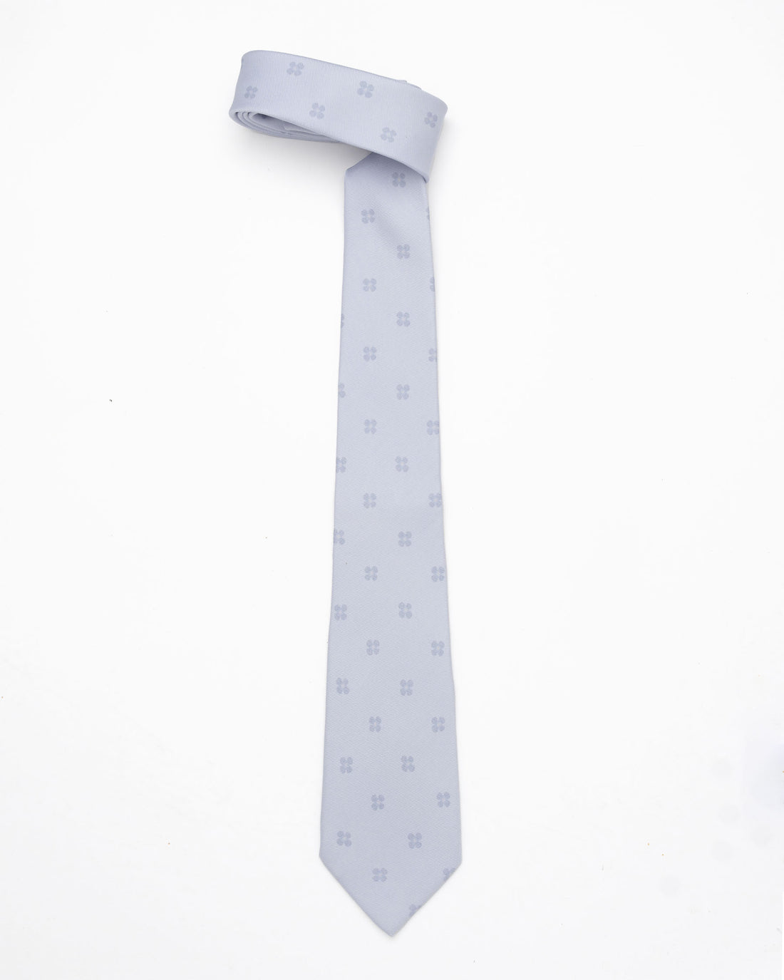 CORBATA CELESTE CLARO CON FLORES GRIS