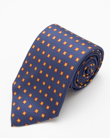 CORBATA AZUL CON ESTRELLAS AMARILLAS