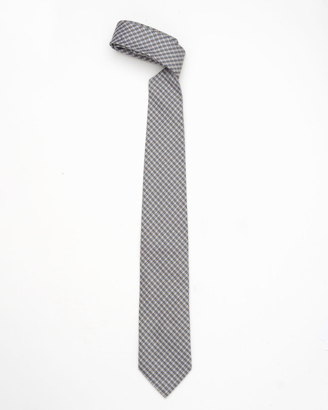 CORBATA GRIS RAYAS AMARILLO Y AZULES