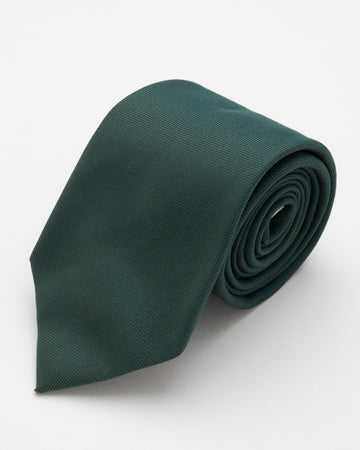 CORBATA VERDE OSCURO SOLIDO LABRADO