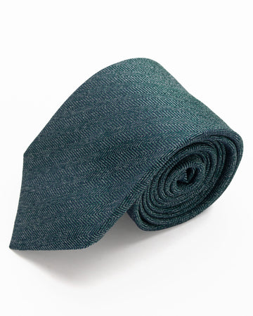 CORBATA VERDE VERDE OSCURO CON DISEÑO LABRADO DE ESPIGA