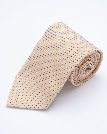 CORBATA AMARILLO PASTEL CON DETALLES BLANCOS Y AZULES