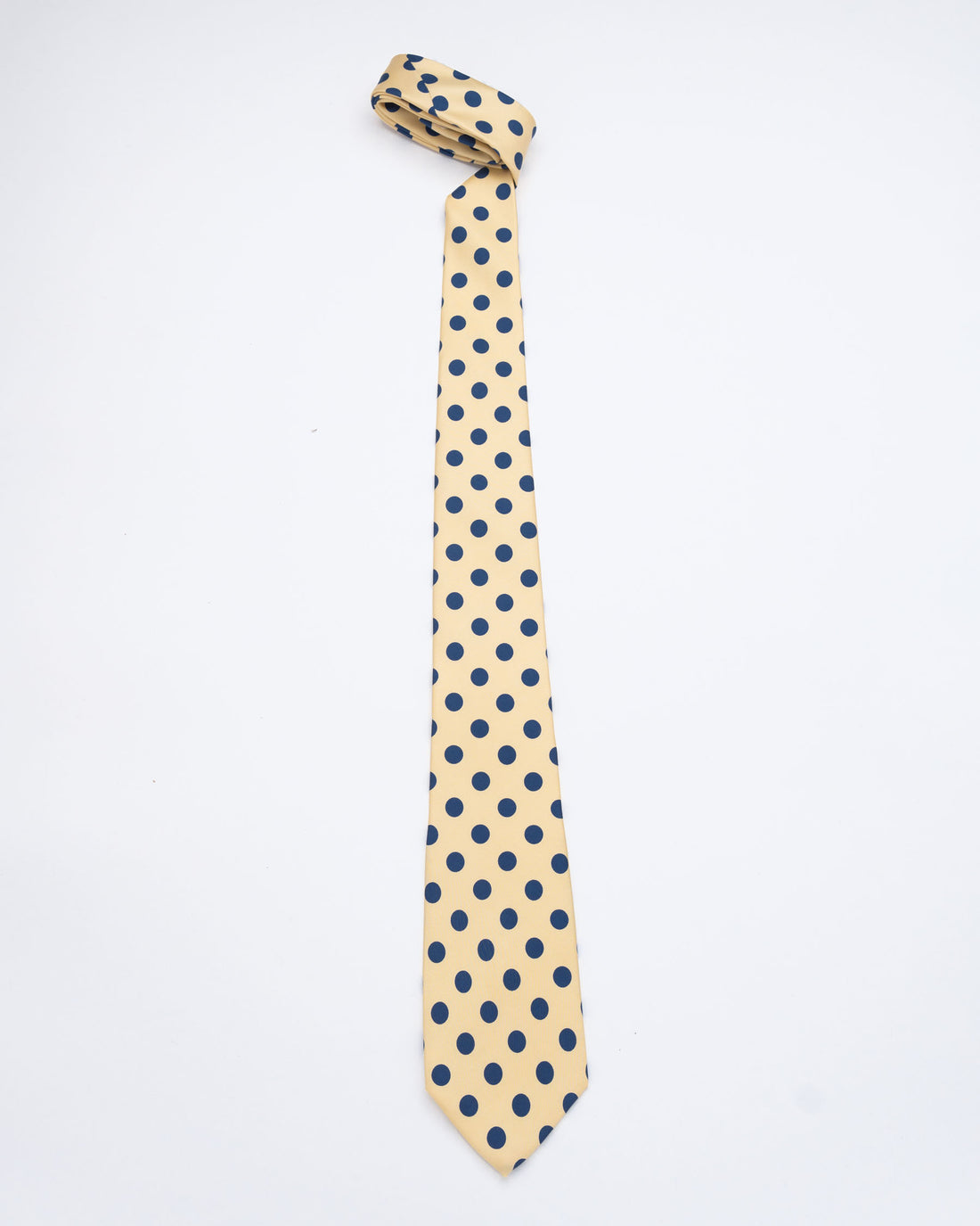 CORBATA AMARILLO CON CIRCULOS AZULES