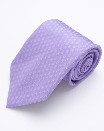 CORBATA LILA CON DISEÑO DE CIRCULOS PLATEADO