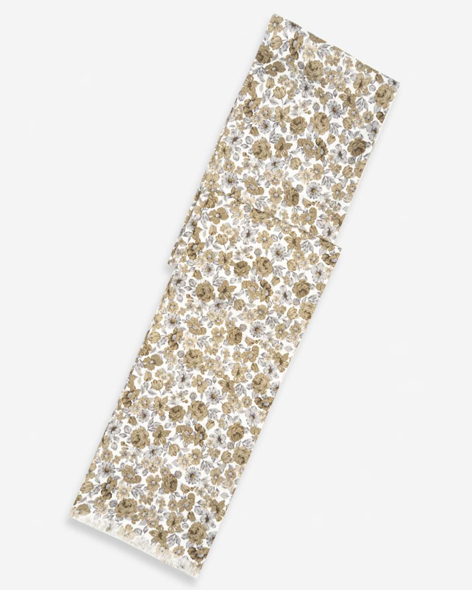 Bufanda - Foulard Beige con Diseño Gris