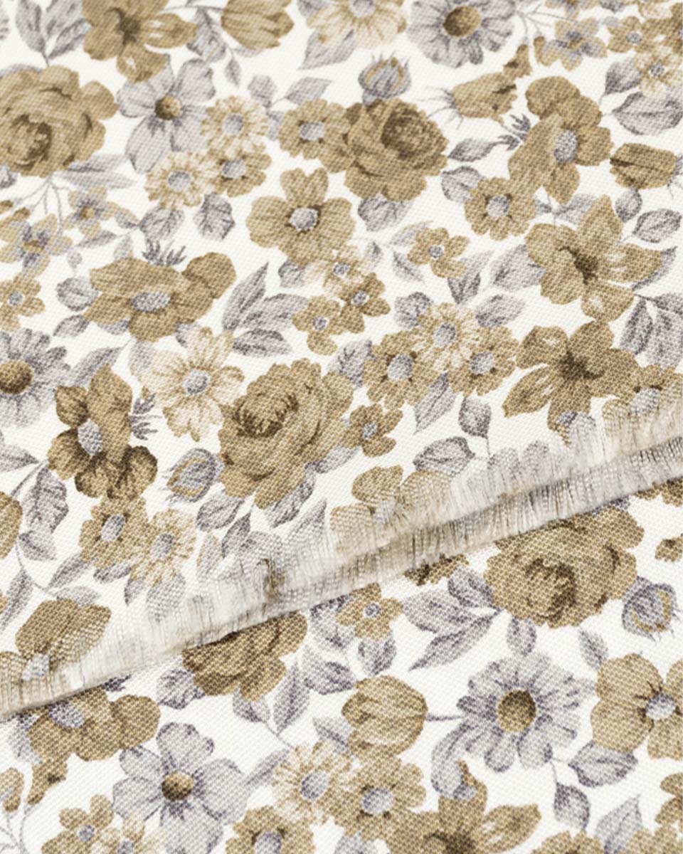 Bufanda - Foulard Beige con Diseño Gris