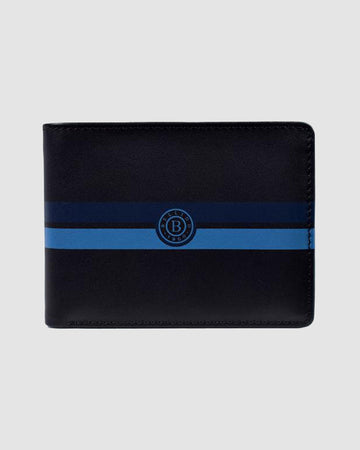 Billetera Negra Estampado Azul
