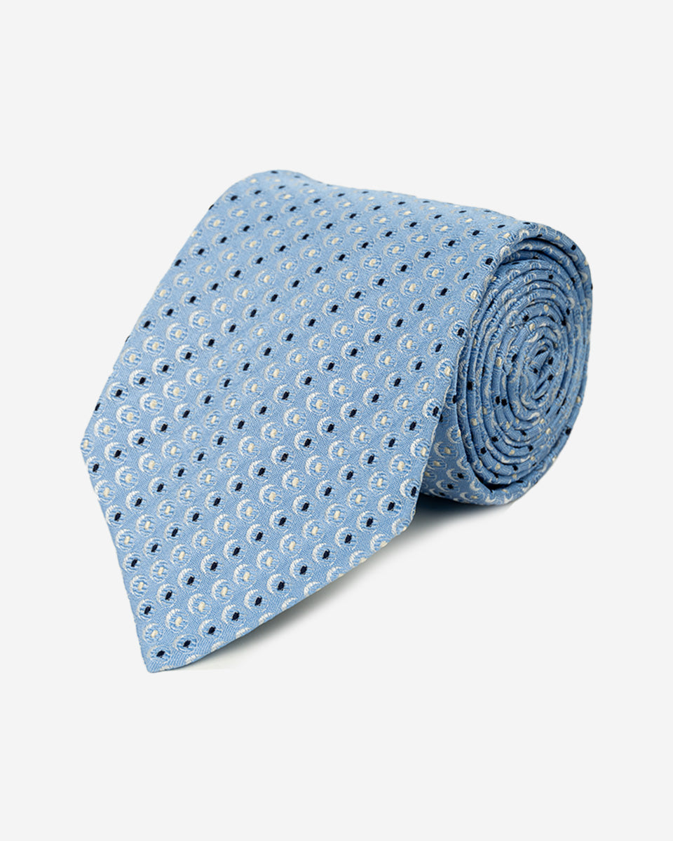 Corbata Celeste con Diseños en Círculos