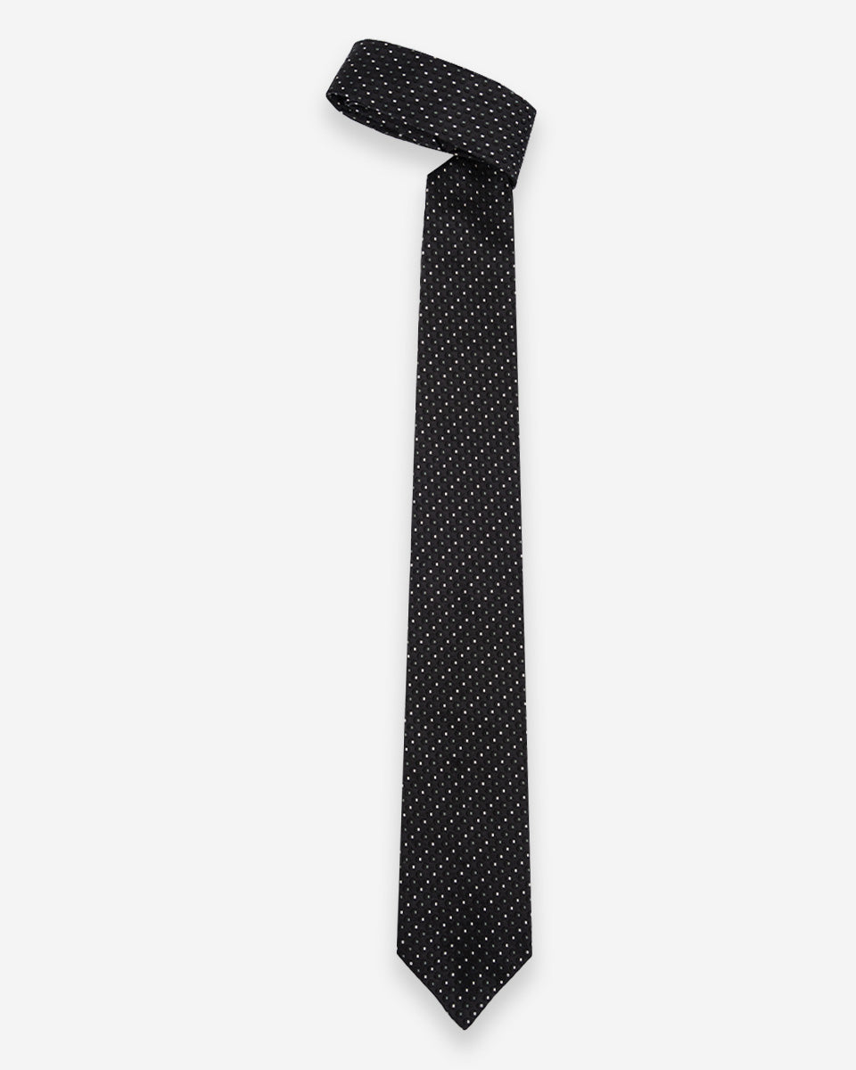 Corbata Negra con Diseños en Círculos