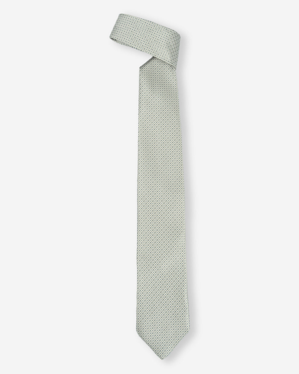 Corbata Gris con Microdiseño Geométrico Jacquard