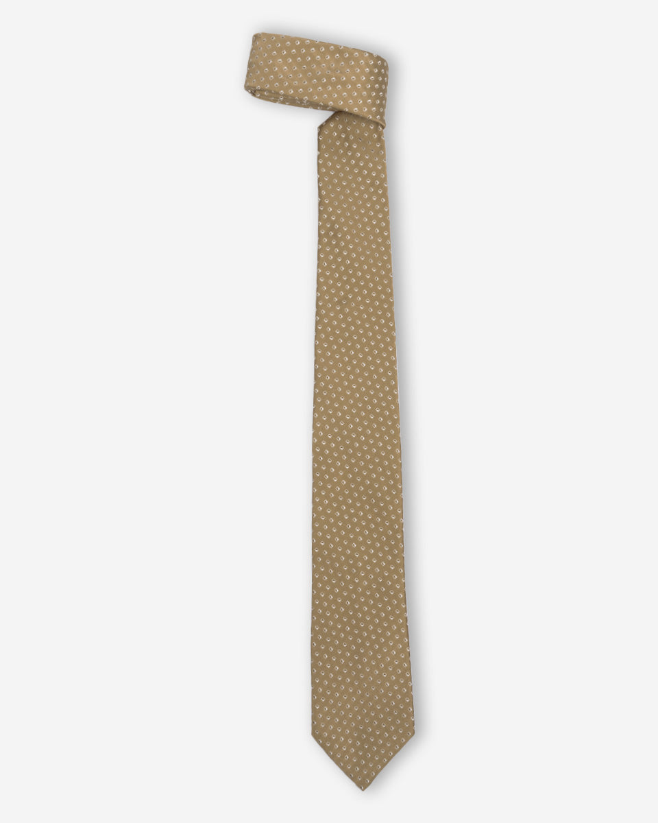 Corbata Dorada con Diseño en Micro Rombos