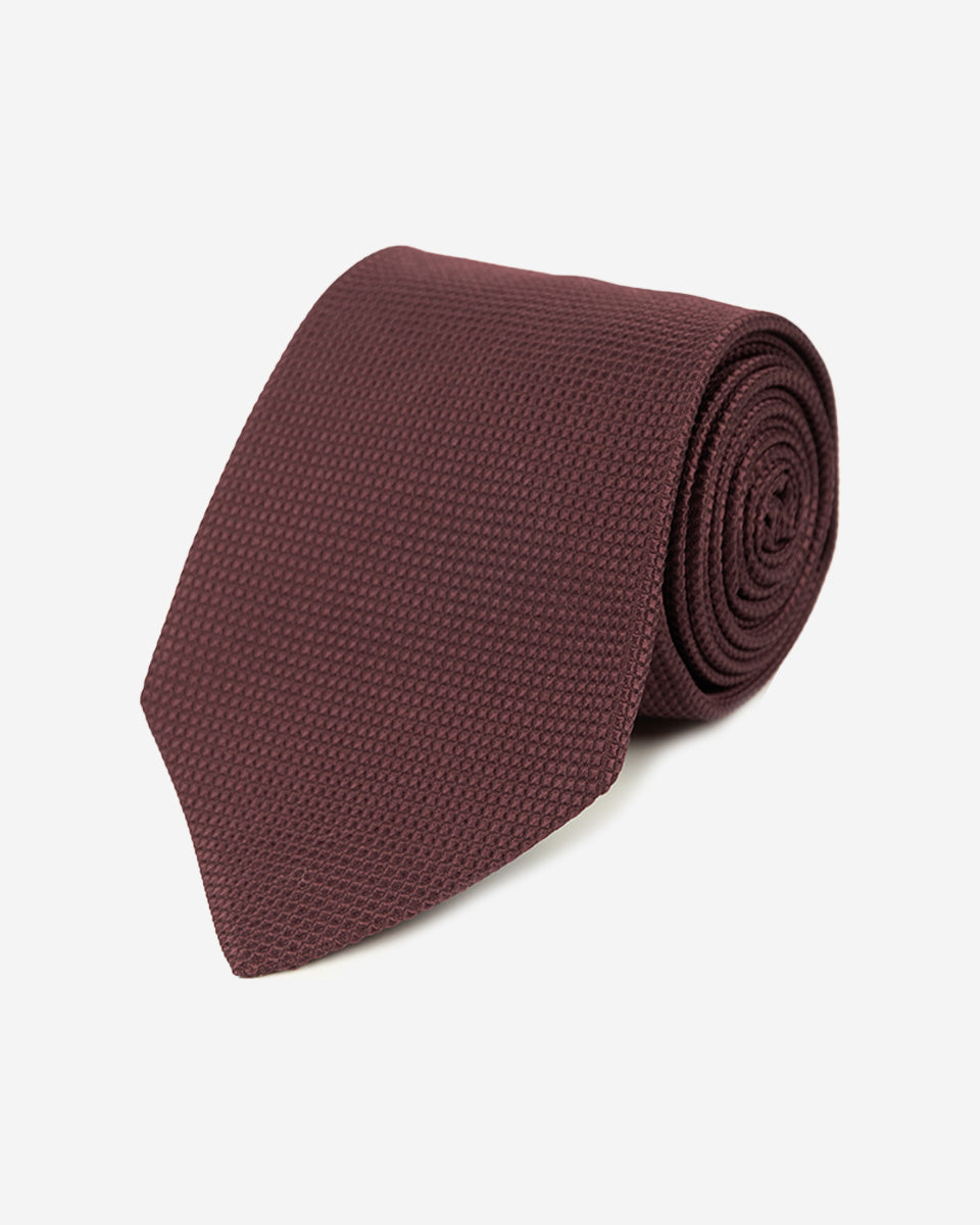 Corbata Vino con Diseño de Cuadros Texturizado