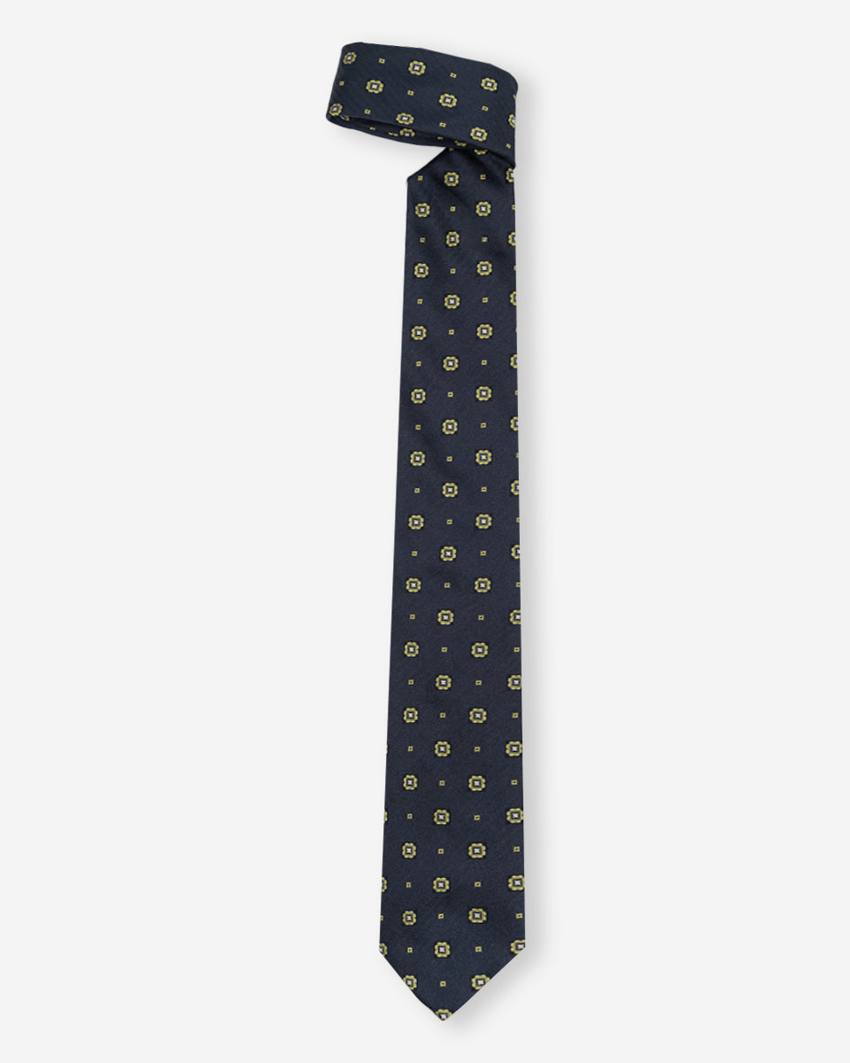 Corbata Azul Jacquard con Marcos Geométricos