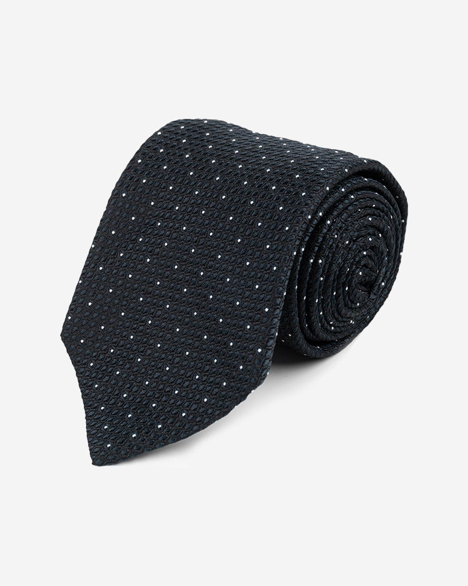 Corbata Azul con Microdiseño y Puntos Blancos