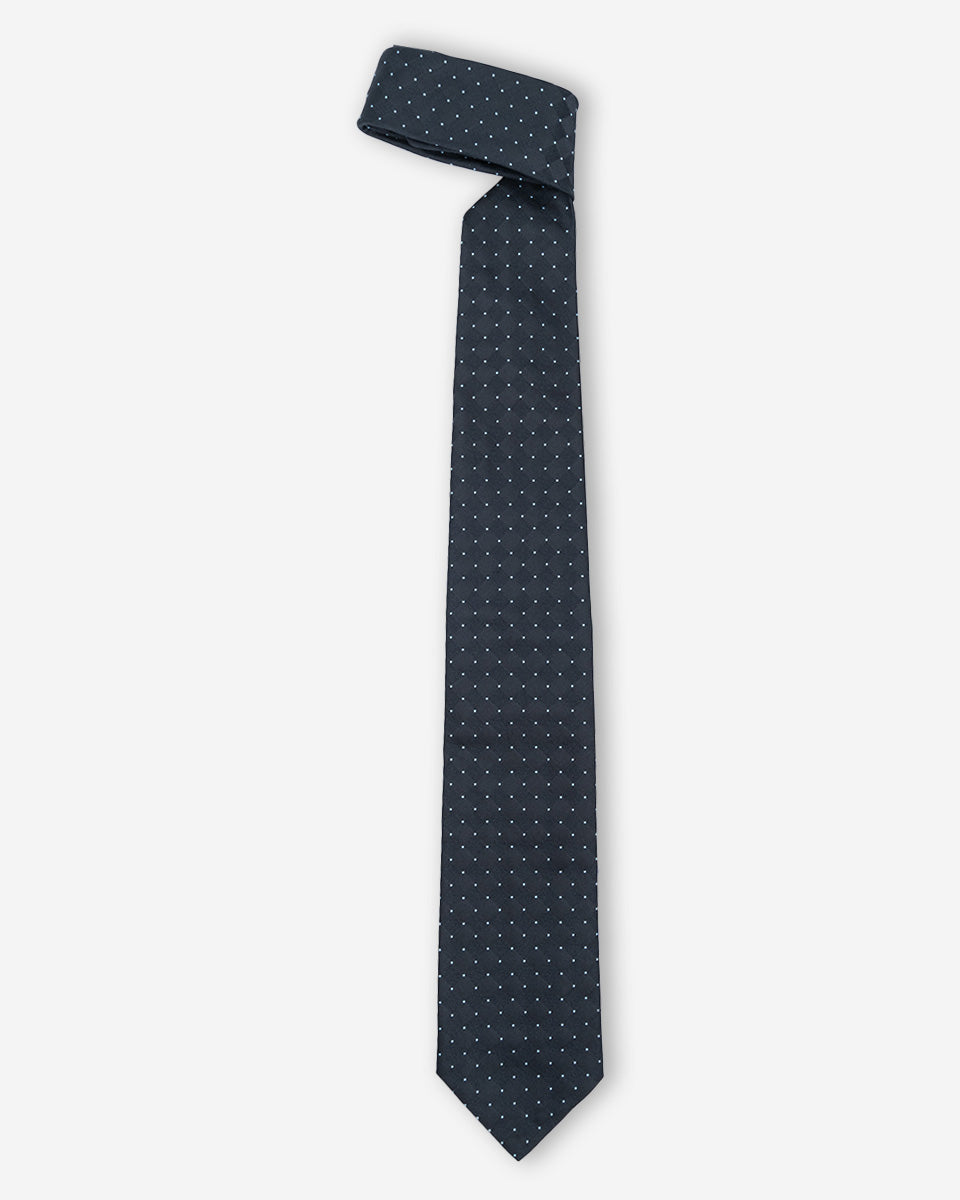 Corbata Acero con Diseño de Rombos y Puntos Celestes