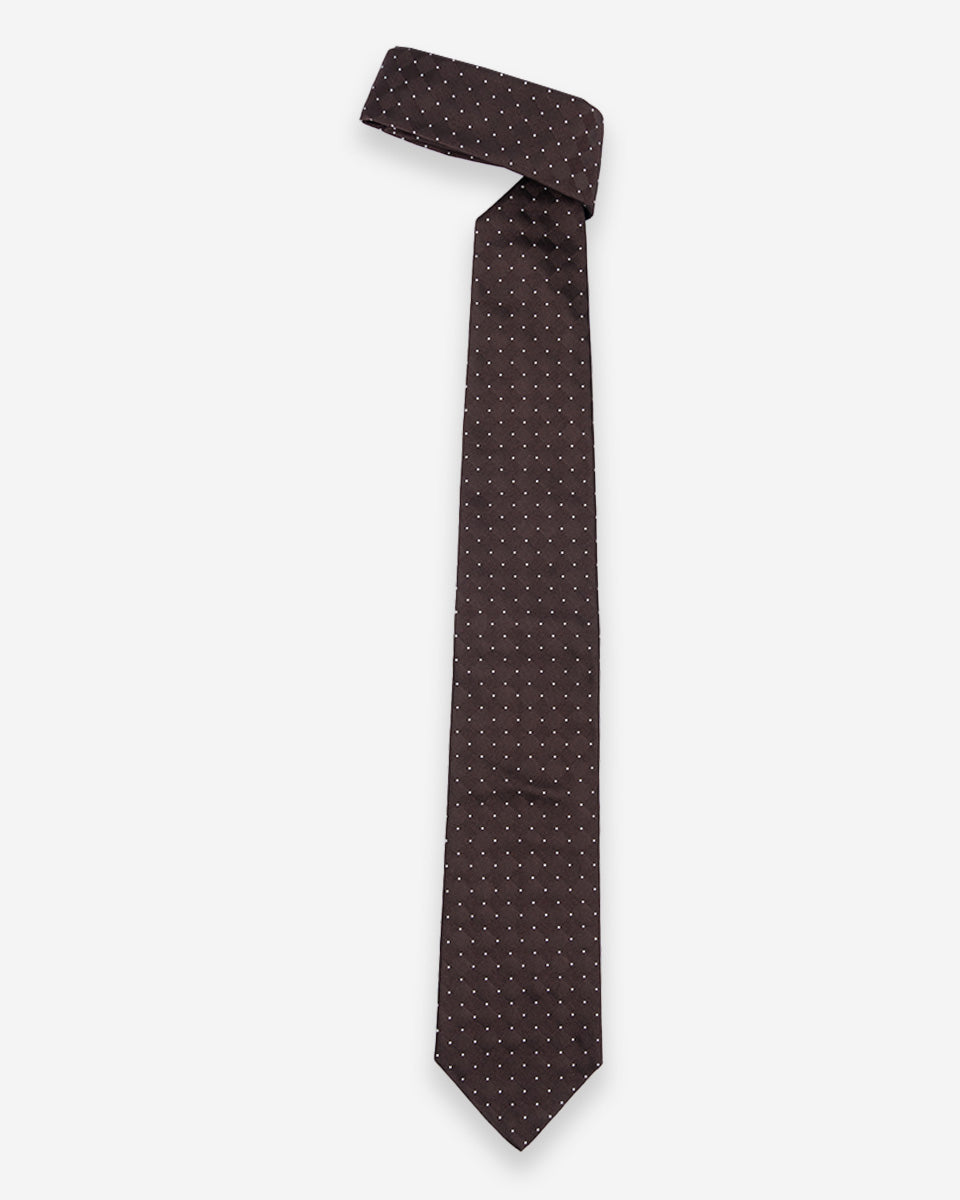 Corbata Borgoña con Diseño de Rombos y Puntos Blancos