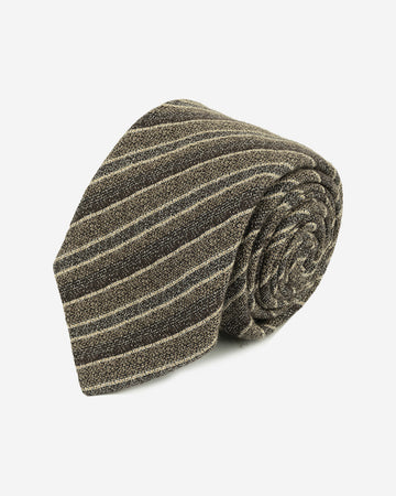 Corbata Hombre Marrón Texturizada a Rayas Beige