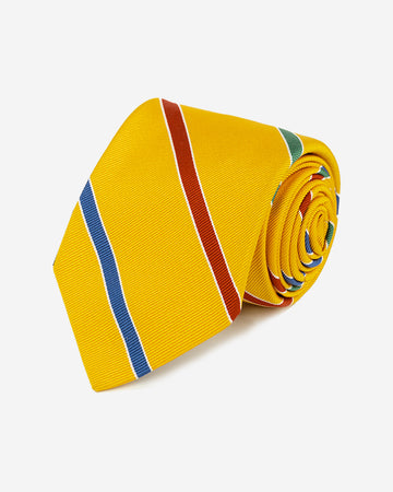 Corbata Hombre Amarilla con Rayas Multicolor